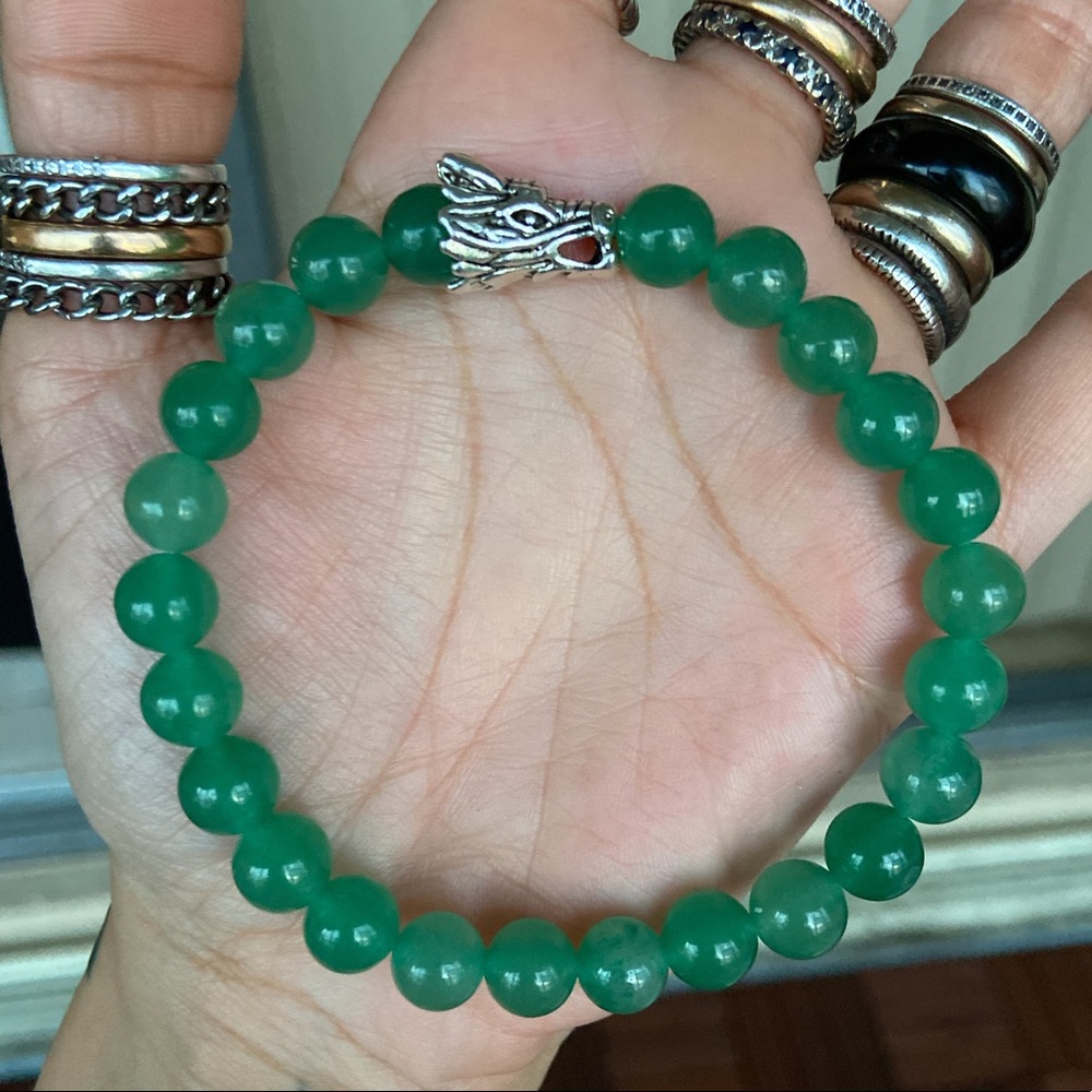 Men or women genuine jade dragon bead bracelet - Picture 4 of 9